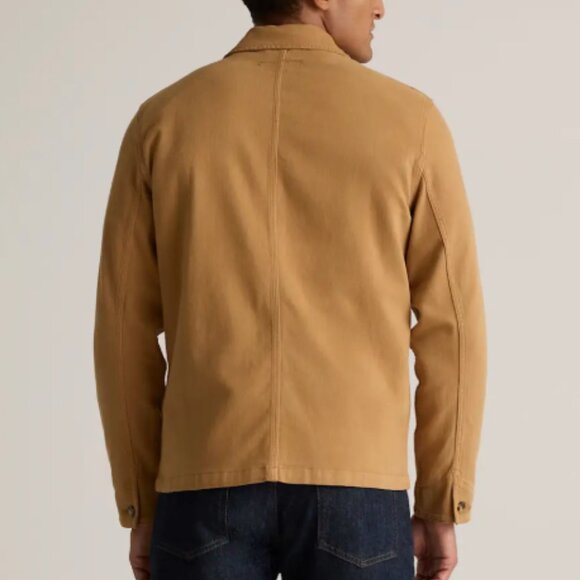 Quince Men's Organic Comfort Stretch Chore Jacket Tobacco Brown Shacket Twill M - Picture 3 of 9